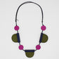 Wooden Rylee Necklace Fuchsia