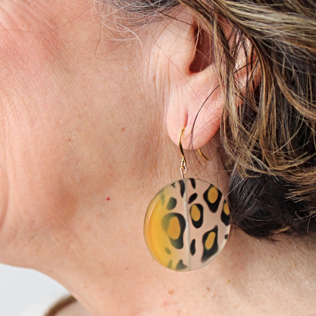 Mustard Cheetah Earrings