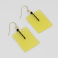 Yellow Rectangle Dangle Earring