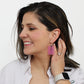Pink Rectangle Dangle Earring