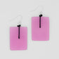 Pink Rectangle Dangle Earring