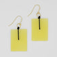 Yellow Rectangle Dangle Earring