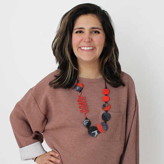 Red and Blue Repurposed Loni Necklace