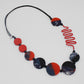 Red and Blue Repurposed Loni Necklace