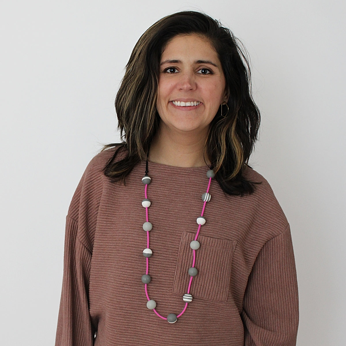 Pink and Gray Roberta Necklace