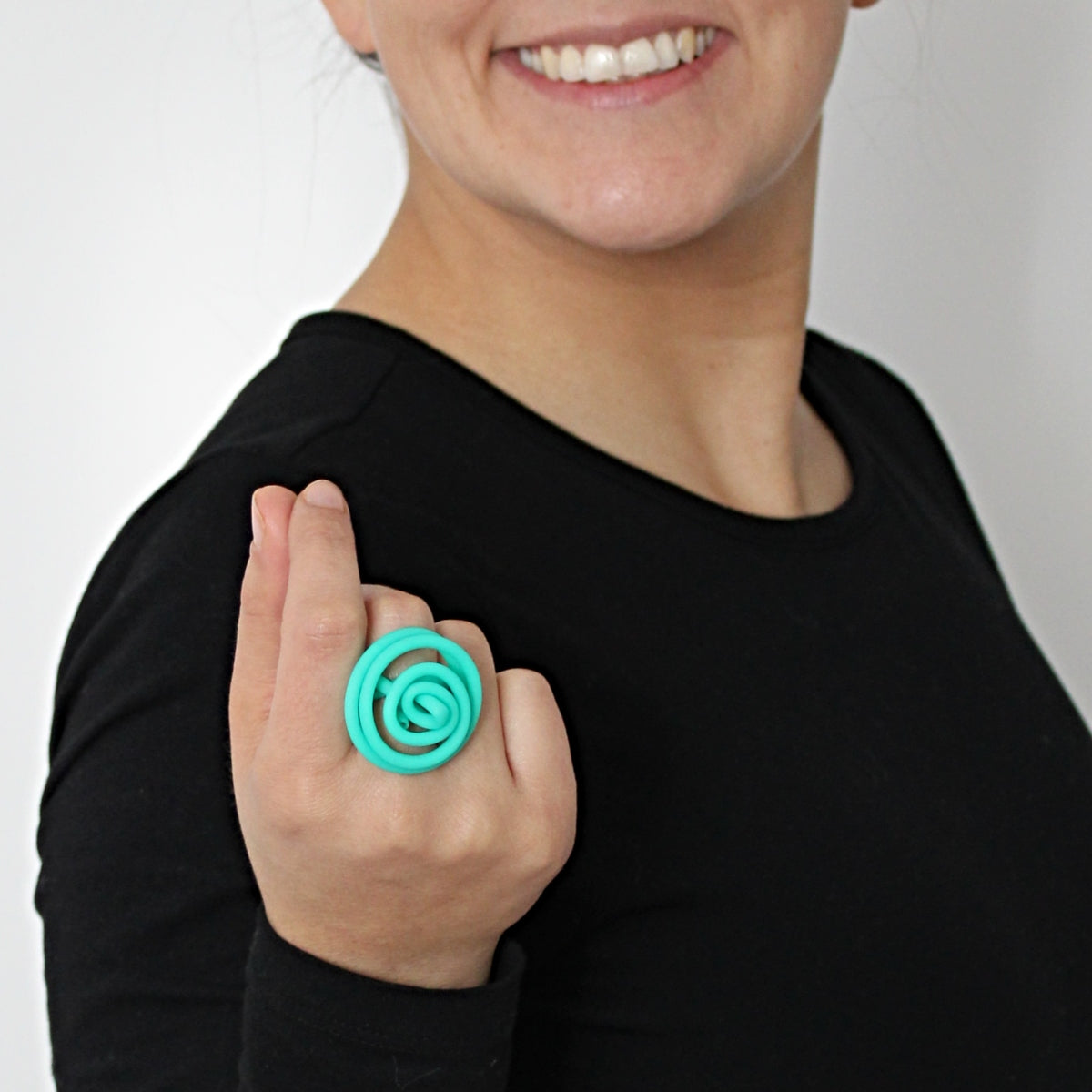 Teal Cefalu Swirl Ring