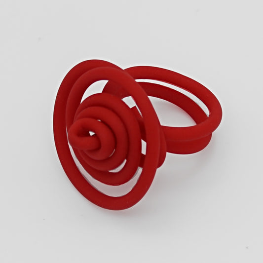 Red Cefalu Swirl Ring