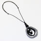 Black and White Fabric Marina Pendant Necklace