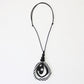 Black and White Fabric Marina Pendant Necklace
