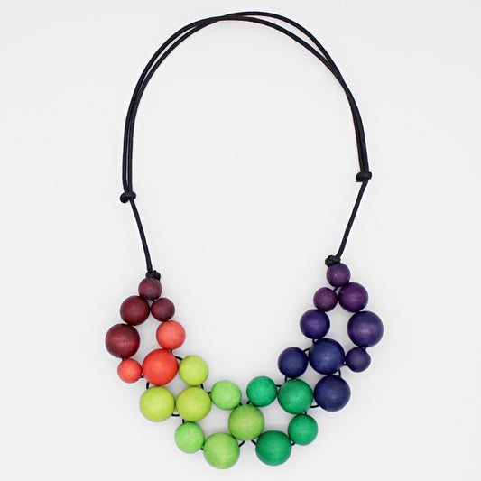 Multi-Color Ombre Beaded Necklace