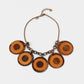 Orange wood statement necklace