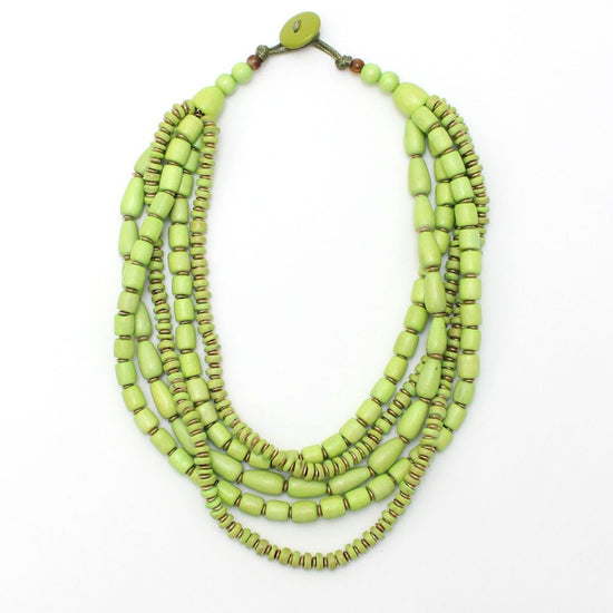 Lime green beaded chunky necklace