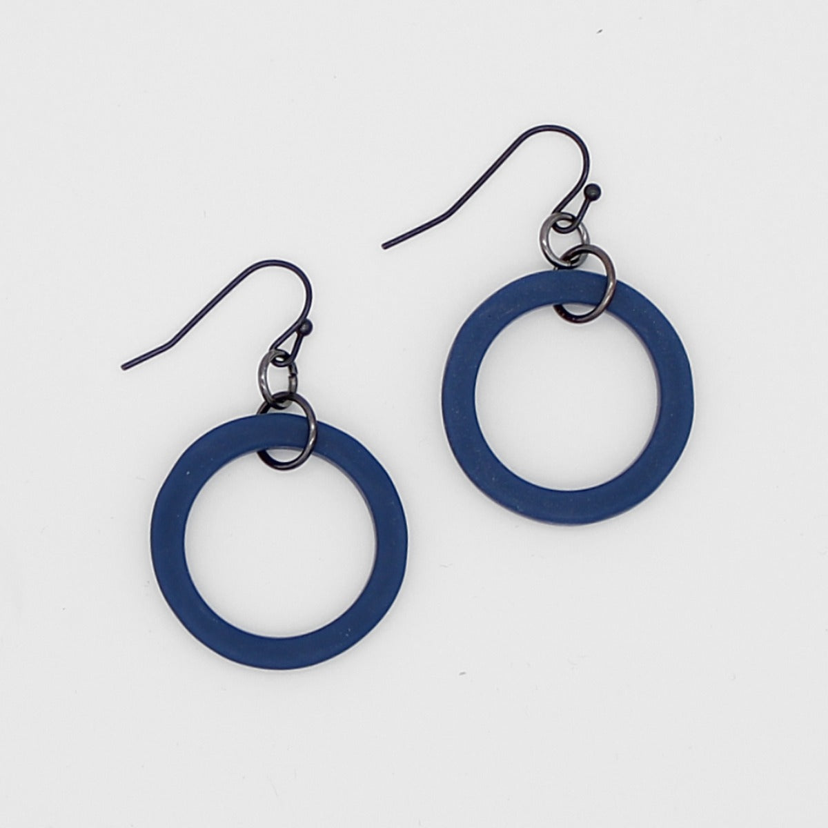 Navy Cara Resin Earrings