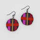 Red Fiona Disc Earrings