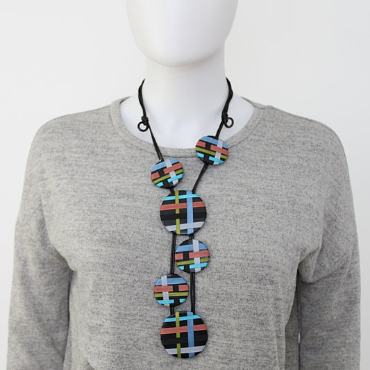 Multi Circles of Ribbon Fiona Necklace
