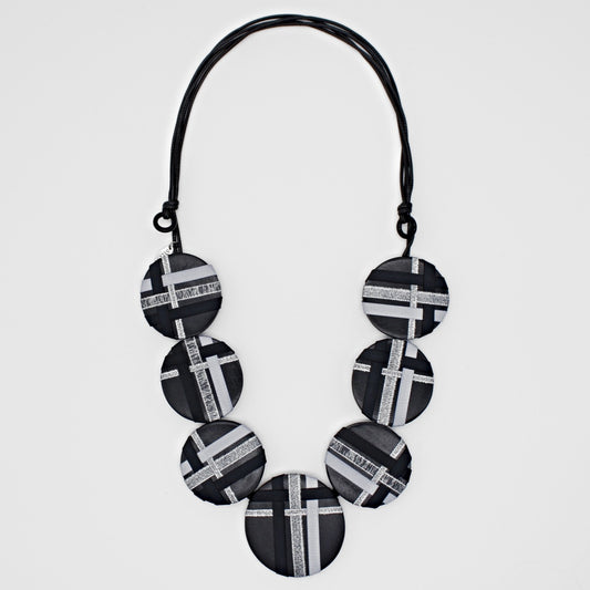 Silver Jana Circle Ribbon Necklace