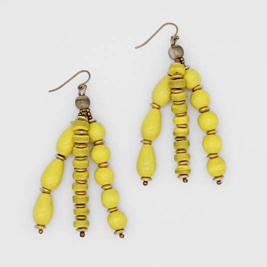 Yellow Multi Strand Simone Earrings