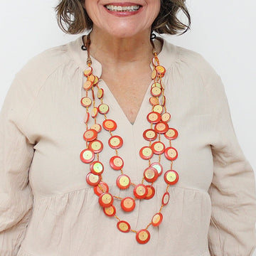 Orange Iridescent Arabella Necklace - Sylca Designs - Chunky Jewelry 