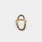 White and Black Oval Statement Ring