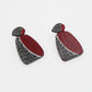 Red Geometric Decoupage Oakley Earrings