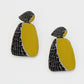 Yellow Geometric Decoupage Oakley Earrings