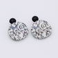 White Decoupage Dog Earrings
