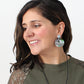 Green and Grey Decoupage Earrings