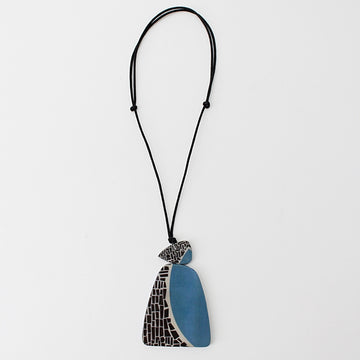 Blue Geometric Decoupage Oakley Pendant