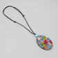 Multi Color Decoupage Dog Pendant
