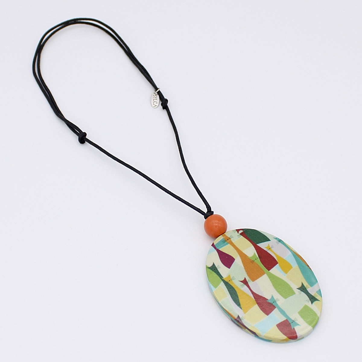 Abstract Decoupage Cat Pendant-Sylca Designs
