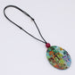 Multi Color Decoupage Cat Pendant