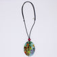 Multi Color Decoupage Cat Pendant
