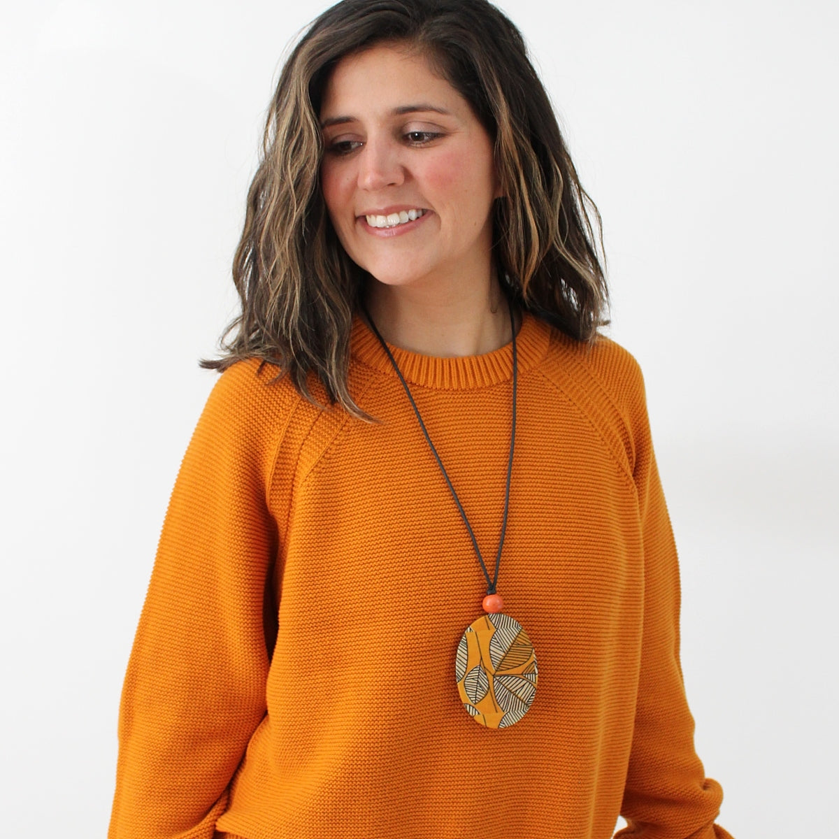 Orange and Gold Fall Feeling Necklace
